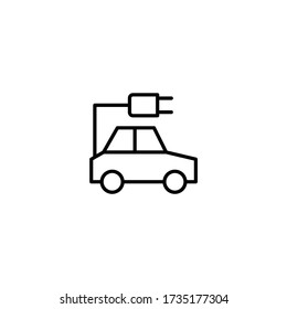 ilustración de vector de icono de coche eléctrico