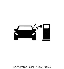 Icono de coche eléctrico, ilustración vectorial