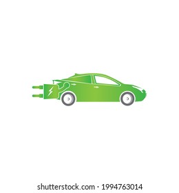 diseño del logotipo de la ilustración del vector del icono del coche eléctrico
