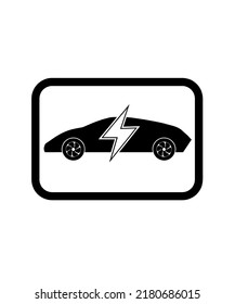 plantilla de logotipo de la ilustración del vector del icono del coche eléctrico