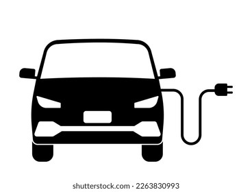 Icono de coche eléctrico. Ilustración vectorial aislada en fondo blanco.