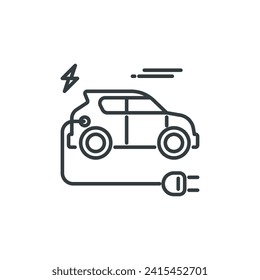 Electric car icon, vector illustration