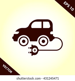 electric car icon. electric car vector illustration