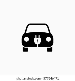 Electric car icon. vector illustration. E-car sign.
