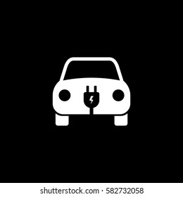 Electric car icon. vector illustration. E-car sign.
