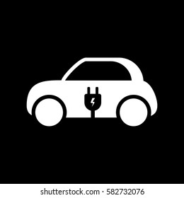 Electric car icon. vector illustration. E-car sign.