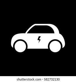 Electric car icon. vector illustration. E-car sign.