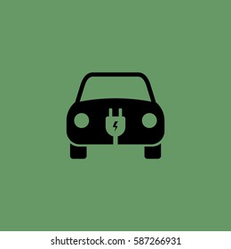 Electric car icon. vector illustration. E-car sign.