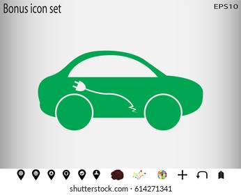 electric car icon. vector illustration eps10