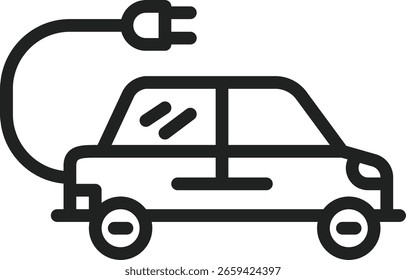 Imagem vetorial do ícone de carro elétrico. Adequado para aplicativos móveis, aplicativos Web e mídia de impressão.