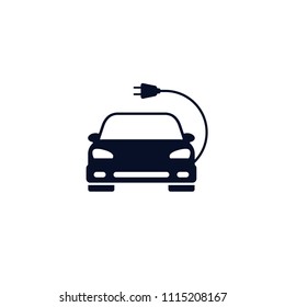 Electric Car Icon, Vector isolated simple symbol.