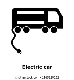 Electric car icon vector isolated on white background, Electric car transparent sign , black symbols