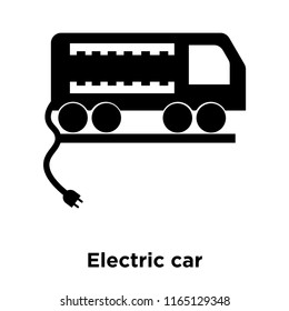 Electric car icon vector isolated on white background, Electric car transparent sign , black symbols