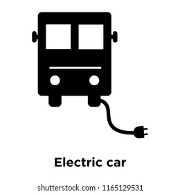 Electric car icon vector isolated on white background, Electric car transparent sign , black symbols