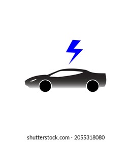 electric car icon vector. isolated on white.