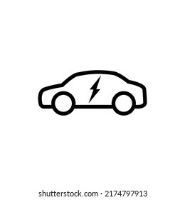 Vector de icono eléctrico de coches aislado en tablero de anuncios blanco 