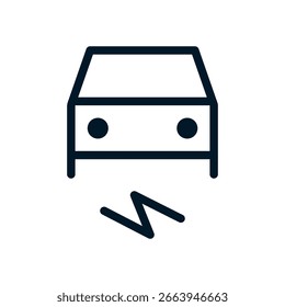 Electric car icon, Vector logo sign, Illustration, shape, design, UX UI icon, editable eps