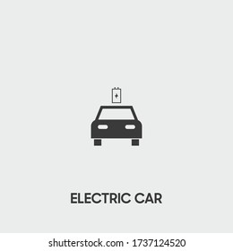 electric car icon. electric car vector on gray background