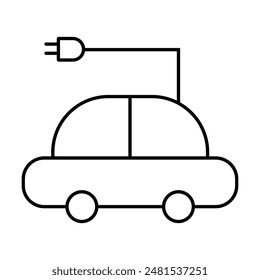 Electric car icon vector on white background