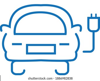 Icono de coche eléctrico vectores símbolo de tráfico de la tecnología de vehículos automóvil.