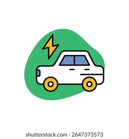 Electric Car Icon vector stock illustration