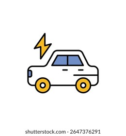 Electric Car Icon vector stock illustration