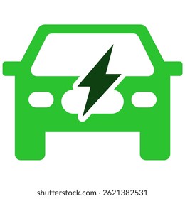 Vetor de ícone de carro elétrico para transporte sustentável, veículos ecológicos e mobilidade moderna. Ideal para a indústria automotiva, campanhas ambientais e apresentações de tecnologia.