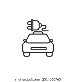 Electric car icon. vector.Editable stroke.linear style sign for use web design,logo.Symbol illustration.