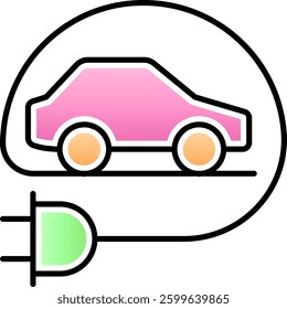 Electric car icon. Electric vehicles logo. Eco-friendly transportation, and renewable energy illustration symbol.
