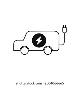 Electric car icon vehicles transportation outline sign symbol design vector