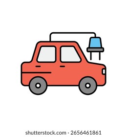 Elektroauto-Symbol auf weißem Hintergrund, Vektorgrafik