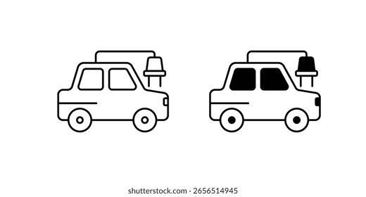 electric car icon with white background vector stock illustration