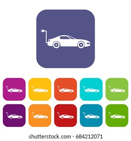 Electric car icons set