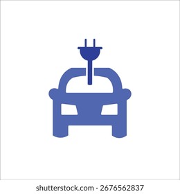 electric car icons. simple colored vector