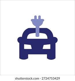 Elektroauto-Symbole. einfarbiger Vektor