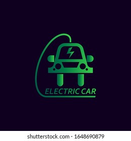 Electric Car Illustration With the Shape is Like a Plug