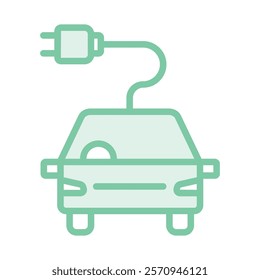 Electric car ineal color icon , vector, pixel perfect, illustrator file 