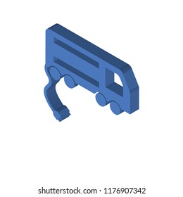 Electric car isometric left top view 3D icon