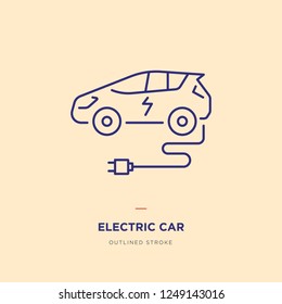 Electric car Line Icon