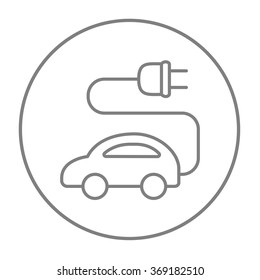 Electric car line icon.