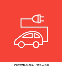 Icono de la línea eléctrica del coche.