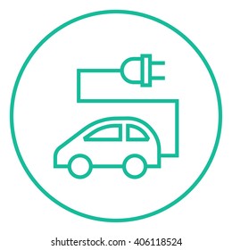 Electric car line icon.