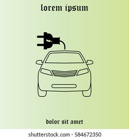 electric car line Icon