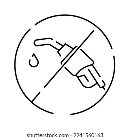 Electric car line icon. Electrical automobile cable contour and plug charging black symbol. Eco friendly electro auto vehicle concept. Vector electricity illustration. Hydrogen car