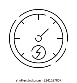 Electric car line icon. Electrical automobile cable contour and plug charging black symbol. Eco friendly electro auto vehicle concept. Vector electricity illustration 