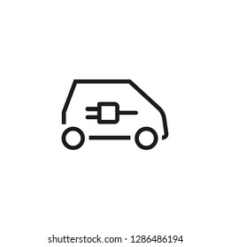 Electric car line icon. Car, socket-wrench, technology. Smart car concept. Vector illustration can be used for topics like modernization, city, town, system