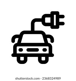 icono de la línea eléctrica del coche. icono vector para tu sitio web, móvil, presentación y diseño de logotipo.
