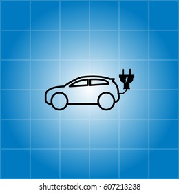 electric car line Icon. vector illustration