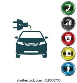 electric car line Icon. vector illustration