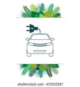 electric car line Icon. vector illustration